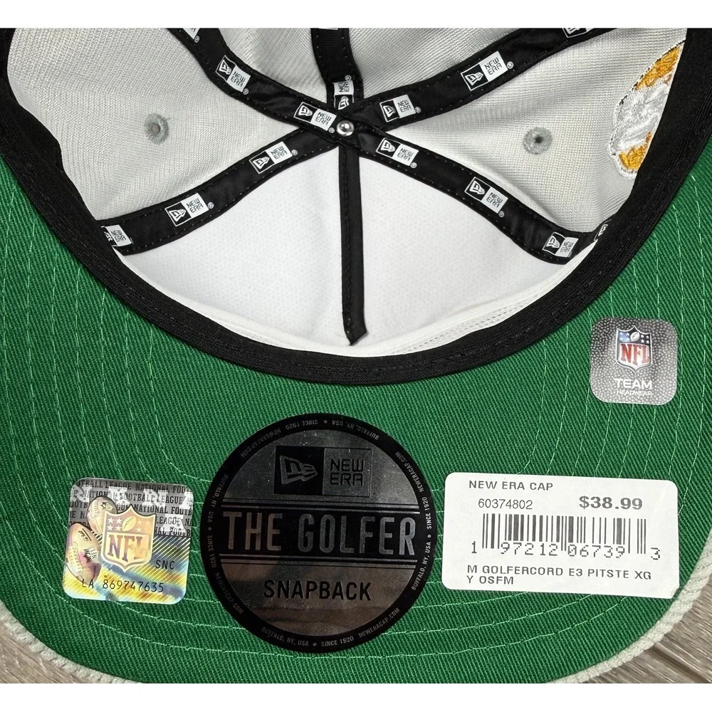 New Era Pittsburgh Steelers Hat The Golfer SnapBack Corded Gray 80 Seasons